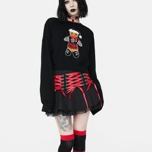 The grave girls Goth gingerbread man crop sweater